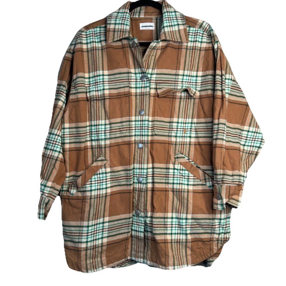 Armedangels Faadey Check Short Coat cedar wood/mottled beige Shacket M